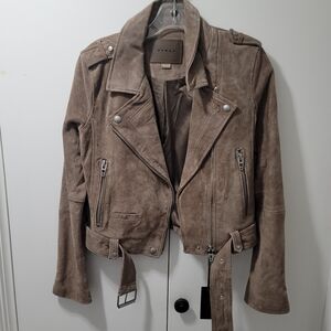 BLANKNYC Women's Brown/Tan Leather Moto Jacket, Size Small